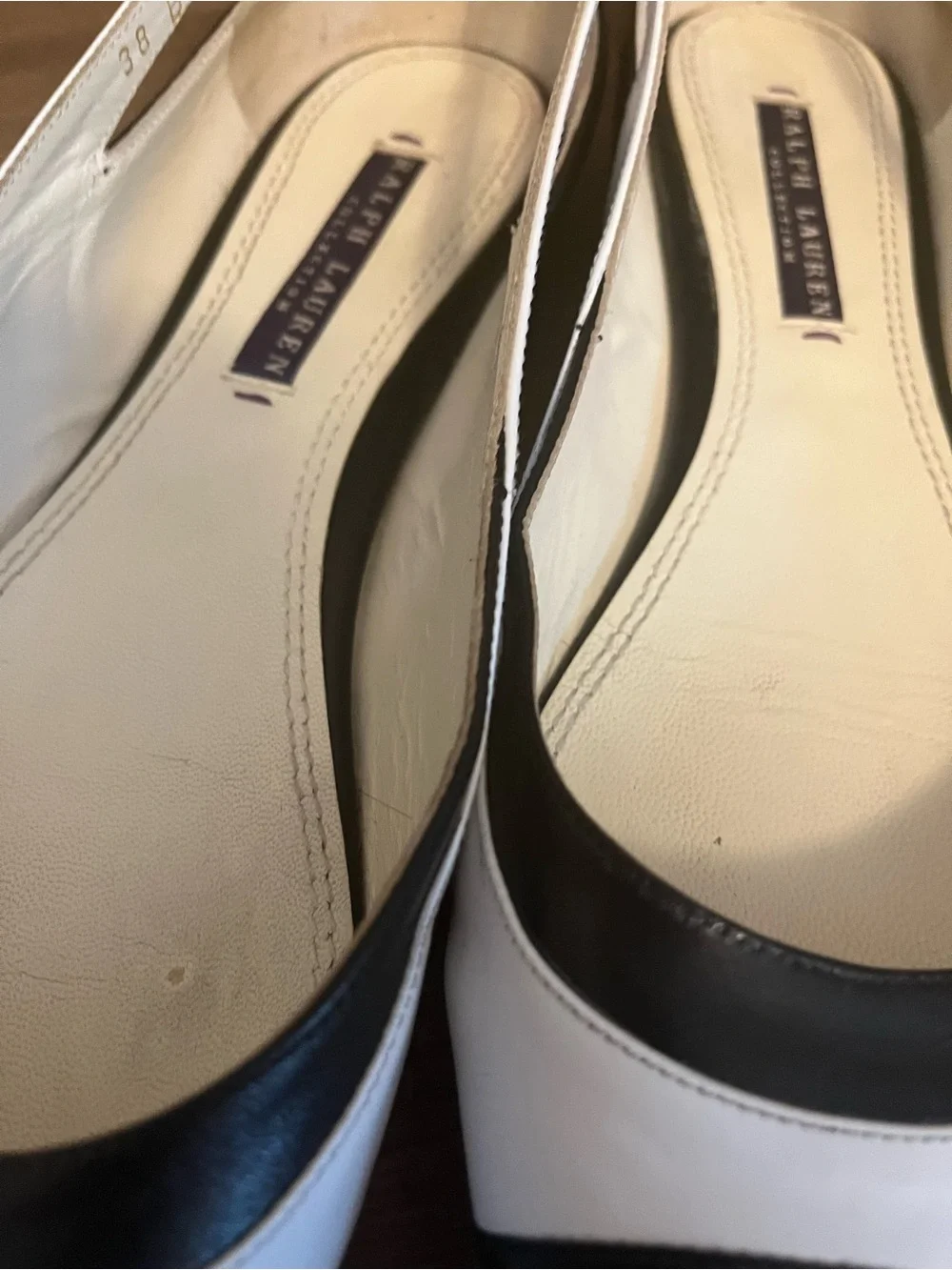 Authentic Ralph Lauren Vintage Purple Label Leather Ballet Flats